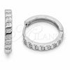 Rhodium Gold Filled Huggie Hoop, with White Micro Pave, Polished, Rhodium Finish, 02.267.0122.20