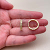 Oro Laminado Huggie Hoop, Gold Filled Style with White Micro Pave, Polished, Golden Finish, 02.267.0122.1.20