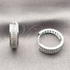 Rhodium Gold Filled Huggie Hoop, Arrow Design, with White Cubic Zirconia, Polished, Rhodium Finish, 02.267.0123.1.18