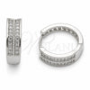 Rhodium Gold Filled Huggie Hoop, Arrow Design, with White Cubic Zirconia, Polished, Rhodium Finish, 02.267.0123.1.18