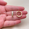 Oro Laminado Huggie Hoop, Gold Filled Style with White Cubic Zirconia, Polished, Golden Finish, 02.267.0124.18