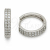 Rhodium Gold Filled Huggie Hoop, with White Cubic Zirconia, Polished, Rhodium Finish, 02.267.0124.1.18