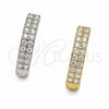 Rhodium Gold Filled Huggie Hoop, with White Cubic Zirconia, Polished, Rhodium Finish, 02.267.0124.1.18