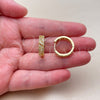 Oro Laminado Huggie Hoop, Gold Filled Style with White Cubic Zirconia, Polished, Golden Finish, 02.267.0125.18