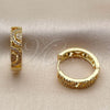Oro Laminado Huggie Hoop, Gold Filled Style with White Cubic Zirconia, Polished, Golden Finish, 02.267.0125.18