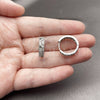 Rhodium Gold Filled Huggie Hoop, with White Cubic Zirconia, Polished, Rhodium Finish, 02.267.0125.1.18