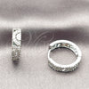 Rhodium Gold Filled Huggie Hoop, with White Cubic Zirconia, Polished, Rhodium Finish, 02.267.0125.1.18