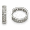 Rhodium Gold Filled Huggie Hoop, with White Cubic Zirconia, Polished, Rhodium Finish, 02.267.0125.1.18