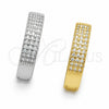 Oro Laminado Huggie Hoop, Gold Filled Style Heart Design, with White Cubic Zirconia, Polished, Golden Finish, 02.267.0126.20
