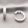 Rhodium Gold Filled Huggie Hoop, Heart Design, with White Cubic Zirconia, Polished, Rhodium Finish, 02.267.0126.1.20