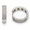 Rhodium Gold Filled Huggie Hoop, Heart Design, with White Cubic Zirconia, Polished, Rhodium Finish, 02.267.0126.1.20
