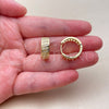 Oro Laminado Huggie Hoop, Gold Filled Style with White Cubic Zirconia, Polished, Golden Finish, 02.267.0127.18
