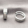 Rhodium Gold Filled Huggie Hoop, with White Cubic Zirconia, Polished, Rhodium Finish, 02.267.0127.1.18