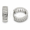 Rhodium Gold Filled Huggie Hoop, with White Cubic Zirconia, Polished, Rhodium Finish, 02.267.0127.1.18
