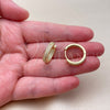 Oro Laminado Huggie Hoop, Gold Filled Style with White Cubic Zirconia, Polished, Golden Finish, 02.267.0128.18