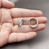 Rhodium Gold Filled Huggie Hoop, with White Cubic Zirconia, Polished, Rhodium Finish, 02.267.0128.1.18