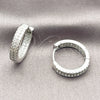 Rhodium Gold Filled Huggie Hoop, with White Cubic Zirconia, Polished, Rhodium Finish, 02.267.0128.1.18