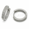 Rhodium Gold Filled Huggie Hoop, with White Cubic Zirconia, Polished, Rhodium Finish, 02.267.0128.1.18