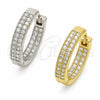 Rhodium Gold Filled Huggie Hoop, with White Cubic Zirconia, Polished, Rhodium Finish, 02.267.0128.1.18