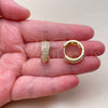 Oro Laminado Huggie Hoop, Gold Filled Style with White Cubic Zirconia, Polished, Golden Finish, 02.267.0129.18