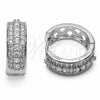 Rhodium Gold Filled Huggie Hoop, with White Cubic Zirconia, Polished, Rhodium Finish, 02.267.0129.1.18