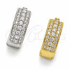 Rhodium Gold Filled Huggie Hoop, with White Cubic Zirconia, Polished, Rhodium Finish, 02.267.0129.1.18