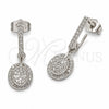 Rhodium Gold Filled Long Earring, with White Cubic Zirconia, Polished, Rhodium Finish, 02.267.0131