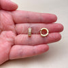Oro Laminado Huggie Hoop, Gold Filled Style Teardrop Design, with White Cubic Zirconia, Polished, Golden Finish, 02.267.0132.12