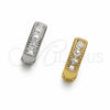 Rhodium Gold Filled Huggie Hoop, Teardrop Design, with White Cubic Zirconia, Polished, Rhodium Finish, 02.267.0132.1.12