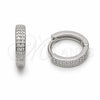Oro Laminado Huggie Hoop, Gold Filled Style with White Cubic Zirconia, Polished, Golden Finish, 02.267.0133.1.12