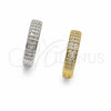 Oro Laminado Huggie Hoop, Gold Filled Style with White Cubic Zirconia, Polished, Golden Finish, 02.267.0133.1.12