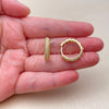 Oro Laminado Huggie Hoop, Gold Filled Style with White Cubic Zirconia, Polished, Golden Finish, 02.267.0134.20