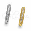 Oro Laminado Huggie Hoop, Gold Filled Style with White Cubic Zirconia, Polished, Golden Finish, 02.267.0134.20