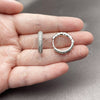 Rhodium Gold Filled Huggie Hoop, with White Cubic Zirconia, Polished, Rhodium Finish, 02.267.0134.1.20