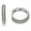 Rhodium Gold Filled Huggie Hoop, with White Cubic Zirconia, Polished, Rhodium Finish, 02.267.0134.1.20