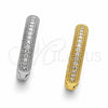 Rhodium Gold Filled Huggie Hoop, with White Cubic Zirconia, Polished, Rhodium Finish, 02.267.0134.1.20
