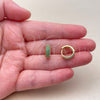 Oro Laminado Huggie Hoop, Gold Filled Style with Green Cubic Zirconia, Polished, Golden Finish, 02.267.0135.1.14