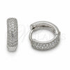 Rhodium Gold Filled Huggie Hoop, with White Cubic Zirconia, Polished, Rhodium Finish, 02.267.0135.5.14