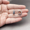 Rhodium Gold Filled Huggie Hoop, with Sapphire Blue Cubic Zirconia, Polished, Rhodium Finish, 02.267.0135.7.14