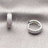 Rhodium Gold Filled Huggie Hoop, with Amethyst Cubic Zirconia, Polished, Rhodium Finish, 02.267.0135.8.14