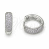 Rhodium Gold Filled Huggie Hoop, with Amethyst Cubic Zirconia, Polished, Rhodium Finish, 02.267.0135.8.14