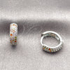 Rhodium Gold Filled Huggie Hoop, with Multicolor Cubic Zirconia, Polished, Rhodium Finish, 02.267.0135.9.14