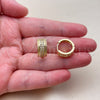 Oro Laminado Huggie Hoop, Gold Filled Style with White Cubic Zirconia, Polished, Golden Finish, 02.267.0136.16