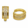 Oro Laminado Huggie Hoop, Gold Filled Style with White Cubic Zirconia, Polished, Golden Finish, 02.267.0136.16