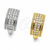 Oro Laminado Huggie Hoop, Gold Filled Style with White Cubic Zirconia, Polished, Golden Finish, 02.267.0136.16
