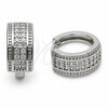 Rhodium Gold Filled Huggie Hoop, with White Cubic Zirconia, Polished, Rhodium Finish, 02.267.0136.1.16