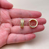 Oro Laminado Huggie Hoop, Gold Filled Style with White Cubic Zirconia, Polished, Golden Finish, 02.267.0138.16