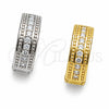 Rhodium Gold Filled Huggie Hoop, with White Cubic Zirconia, Polished, Rhodium Finish, 02.267.0138.1.16