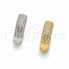 Oro Laminado Huggie Hoop, Gold Filled Style with White Cubic Zirconia, Polished, Golden Finish, 02.267.0139.14