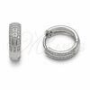 Rhodium Gold Filled Huggie Hoop, with White Cubic Zirconia, Polished, Rhodium Finish, 02.267.0139.1.14